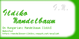 ildiko mandelbaum business card